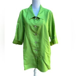 Caroline Rose Textured Lime Vibrant Green Jacket